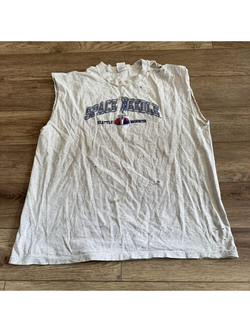 Vintage 90s Seattle Space Needle Thrashed Grunge Shirt 2X